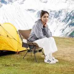 Tangkula Ultra-Lightweight Camping Chair Portable Lawn Chair w/Triangular Aluminum Frame