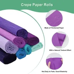 Unique Bargains Light Purple Durable Soft Flexible Crepe Paper 8.2ft x 20 Inch Light Purple 2 Pcs