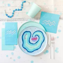 Jollity & Co. - Zodiac Aquarius Dinner Plates - Pack of 8 Paper Plates
