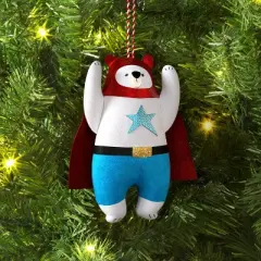 5.25" Christmas Fabric Superhero Ornament Polar Bear - Wondershop&trade;