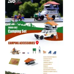 "Car Camping" Diorama Set of 13 pieces (Car and Figurines Included) 1/64 Models by Inno Models