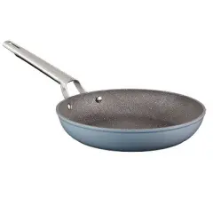 The Rock By Starfrit Wave 10" Aluminum Fry Pan with Stainless Steel Handle Blue