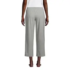 Lands' End Women's Lounge Mid Rise Wide Leg Crop Pajama Pants