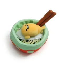 Enesco Gudetama the Lazy Egg Noodle Bowl w/ Chopsticks 4.5-Inch Plush