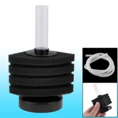 Unique Bargains Fish Tank Cleaning  Sponge Corner Filter Black w Pipe 1M Long