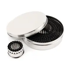 O'Creme Fluted Round Cookie Cutters, Stainless Steel, Set of 12