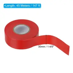 Unique Bargains PVC Non-Adhesive Flagging Tapes for Trail Outdoor 2 Pcs Red 1-1/5" x 147 ft