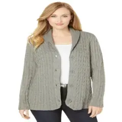 Jessica London Women&rsquo;s Plus Size Cable Blazer Sweater