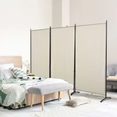 HOMCOM 3-Panel Room Divider Folding Privacy Screen Separator Partition Wall for Indoor Bedroom Office 100" x 72"
