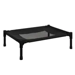 Elevated Dog Bed - 24.5x18.5-Inch Portable Pet Bed with Non-Slip Feet - Indoor/Outdoor Dog Cot or Puppy Bed for Pets up to 25lbs by PETMAKER (Black)