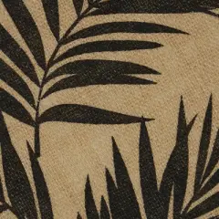 DII Jute Printed Placemat Set 6 Piece, Black Fern Print, 15" Dia