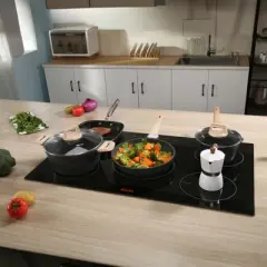 VEVOR Electric Cooktop, 5 Burners, 30'' Induction Stove Top, Built-in Magnetic Cooktop 9200W, 9 Heating Level Multifunctional Burner