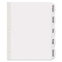 Avery Big Tab White Label Tab Dividers 5-Tab Letter 14434