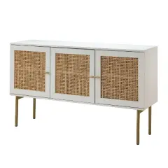 Tknow 54"Wide Storage Sideboard Cabinet with Metal Legs | KARAT HOME