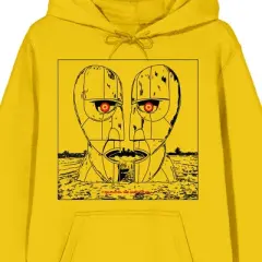 Pink Floyd Division Bell Drawing Long Sleeve Gold Adult Hooded Sweatshirt