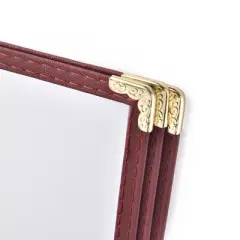 WeChef 60 Pack Restaurant Menu Covers 8.5x11" Book Style 3 Pages 6 View Burgundy Red