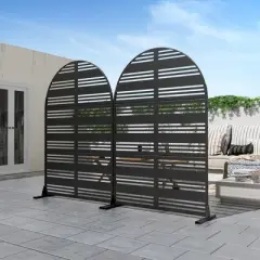 Wooakway 72"H 47"W Outdoor Arch Metal Garden Trellis Outdoor Privacy Screen Lattice Panel Indoor Room Divider
