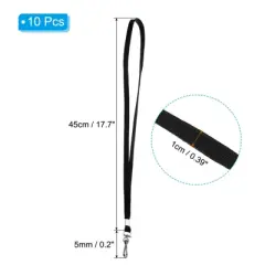 Unique Bargains Polyester Wear-resistant Lightweight Name Tag Neck Lanyards with Hook 10 Pcs
