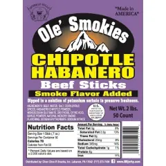 Buffalo Bills 2-lb Chipotle Habanero Ole' Smokies Saddlebag (50 twist-end beef sticks)