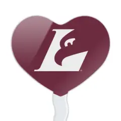 NCAA University of Wisconsin - La Crosse University Primary Logo Heart Love Cupcake Picks Toppers Decoration Set of 6