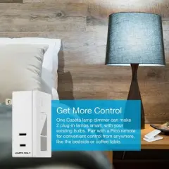 Lutron Cas&eacute;ta Wireless Smart Lighting Lamp Dimmer Switch Starter Kit | Works with Alexa, Google Assistant, Ring, Apple HomeKit | P-BDG-PKG1P