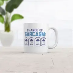 Crazy Dog Chance Of Sarcasm Mug Funny Sarcastic Graphic Coffee Cup-11oz