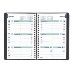 Plan and Link Weekly Planner, 8" x 5", Black Cover, 12-Month (Jan to Dec): 2026