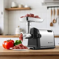 3000W Electric Meat Mincer, Grind 2 lbs/min, Heavy-Duty Multipurpose Stainless Steel Meat Grinder with 3 Grinding Plates, 3 Sausage Tubes & Kubbe Kit