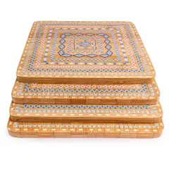 BergHOFF Bamboo Multi-Colored Trivet, Set of 4