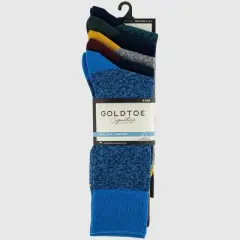 Signature Gold by GOLDTOE Men's Melange Crew Socks 5pk - Royal Blue/Navy Blue 6-12.5