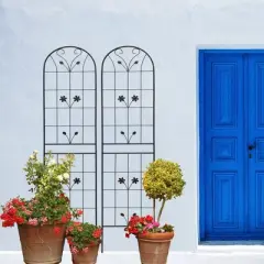 MOEPISY 2 Pack Metal Garden Trellis 86.7 inch x 19.7 inch Rustproof Trellis for Climbing Plants Outdoor Flower Support