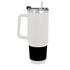 NHL Vegas Golden Knights White Colossus Travel Mug with Team Color Silicon Gripe - 40oz