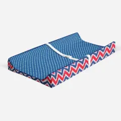Bacati - MixNMatch Navy/Red Pin Dots Changing Pad Cover