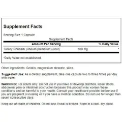 Swanson Herbal Supplements Turkey Rhubarb 500 mg 100 Caps