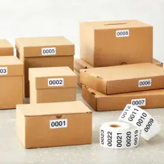 Juvale 0001-1000 Count Inventory Numbered Stickers Roll, Self-Adhesive Consecutive Number Labels Tag for Storage Organizing (White, 1.6x0.8 in)