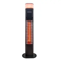 Freestanding Infrared Electric Outdoor Heater with Gold Tube & Speaker - Black - EnerG+