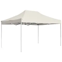 vidaXL Party Tent Cream Aluminum alloy 14.8 x 9.8 ft Foldable