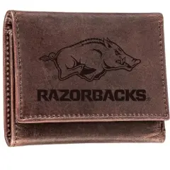 Evergreen University of Arkansas Crazy Horse Collection Tri-Fold Wallet