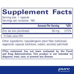 Pure Encapsulations Zinc 30 mg - Immune System Support, Growth and Development, Wound Healing, Prostate, and Reproductive Health