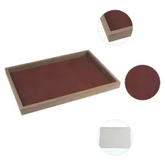 Unique Bargains Velvet Brown Jewelry Container Trays with Removable Dividers 4 Pcs