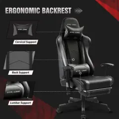 GTRACING Gaming Chair Office Chair PU Leather with Footrest & Adjustable Headrest