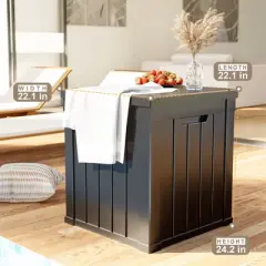 Kumasinova 50 Gal Deck Box with Ample Storage,All-Weather PP Resin Outdoor Storage Box,UV Protected & Waterproof,KD Design