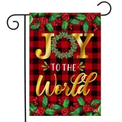 Briarwood Lane Christmas Double Sided Garden Flag 18x12.5 For Outdoor Joy To the World Garden Flag Flag For Christmas Garden Flag Flags For Outside