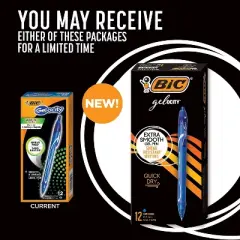 BIC Gel-ocity Quick Dry Retractable Gel Blue Ink Medium 1 Dozen RGLCG11BE