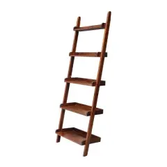 Set of 2 75.5" 5 Shelf Leaning Bookcases - International Concepts