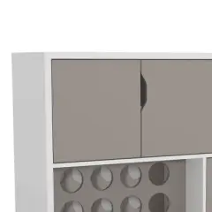2 Door Wine Bar Cabinet TV Stand for TVs up to 54" White/Gray - The Urban Port