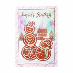 Evergreen Season's Greeting Gingerbread Reversible Suede Garden Flag 12 x 18 Inches Indoor Outdoor Decor