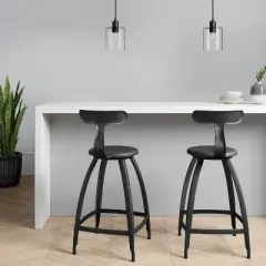Seidler Architect Industrial Counter Height Barstool Black - Project 62&trade;