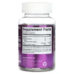 Vitamatic Vegan Biotin Gummies, Natural Raspberry, 60 Gummies