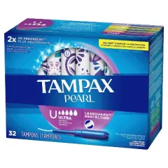 Tampax Pearl Ultra Absorbency with LeakGuard Braid Tampons - Unscented